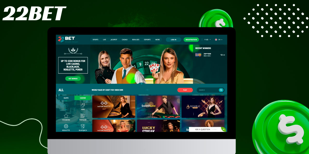 22Bet sport betting platform